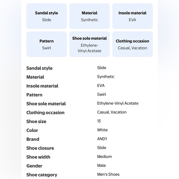 AND1 Men’s Athletic Adjustable Swirl Slide Sandals White Black Size 13 BeachPool - Picture 8 of 9